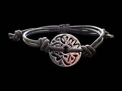 Leather Bracelet with Silver Masha'Allah