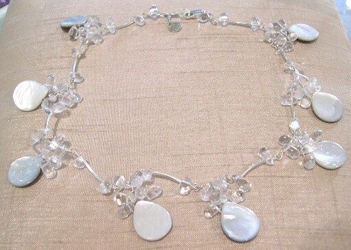 MOP &amp; CRYSTAL COLLAR NECKLACE