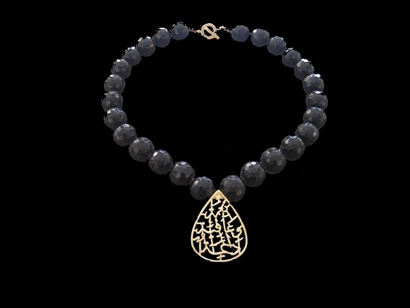 GEMSTONE NECKLACE WITH NIMA AFIA GP PENDANT