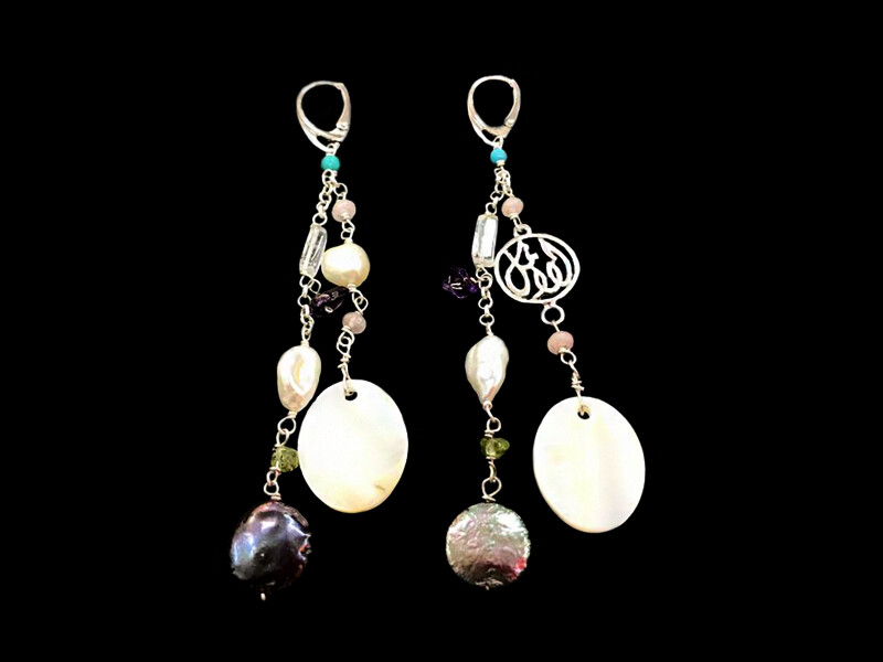 SHOWER EARRINGS GEMSTONES &amp; WORD