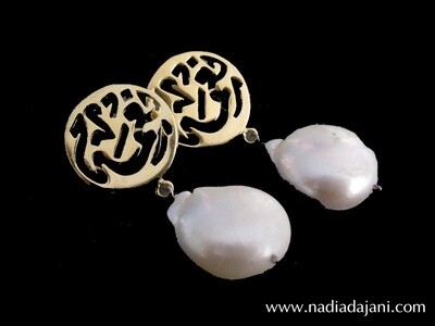 Gold Plated Nima Post Earrings with Large Gemstone Drop