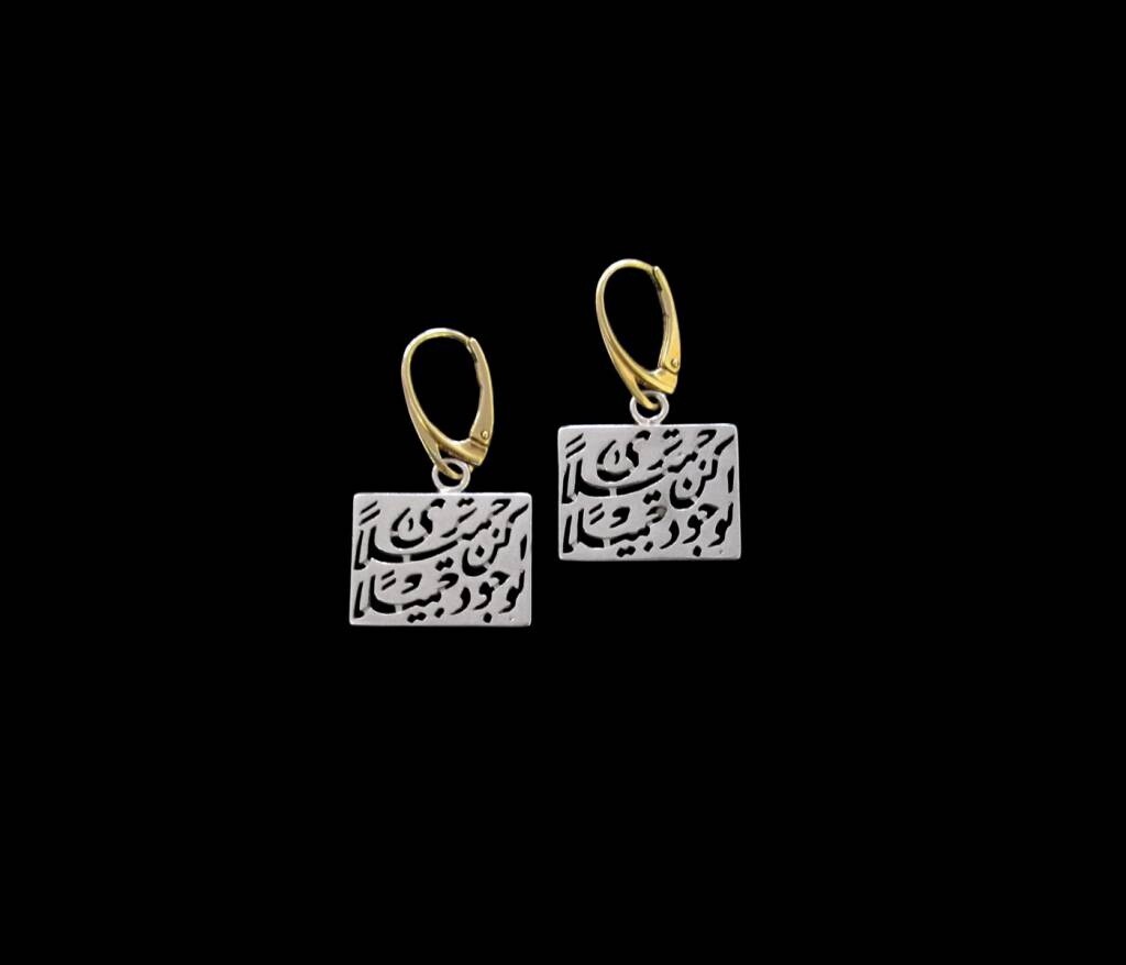 BE BEAUTIFUL EARRINGS IN SILVER WITH GOLD HOOKS