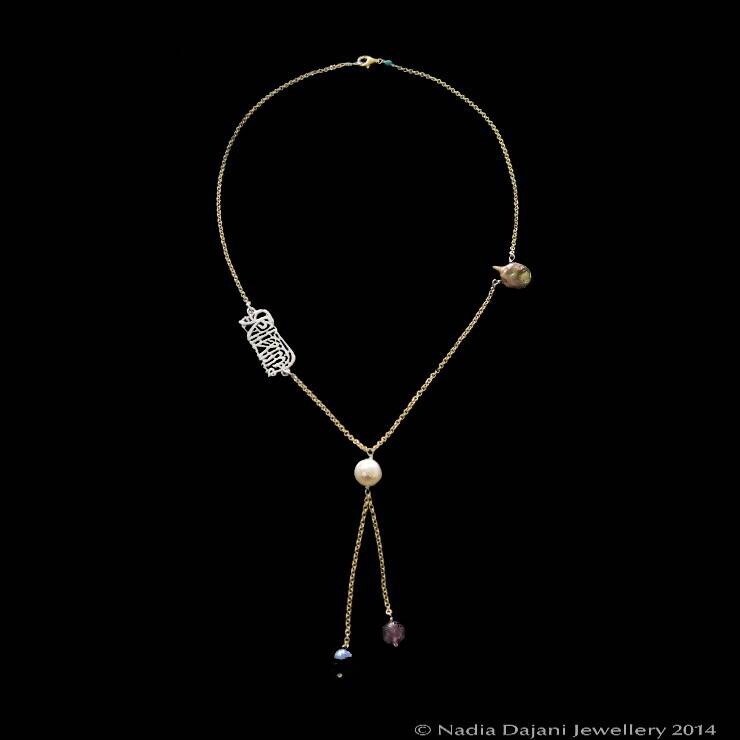 LA GHALIBA SHORT NECKLACE WITH 5 STONES