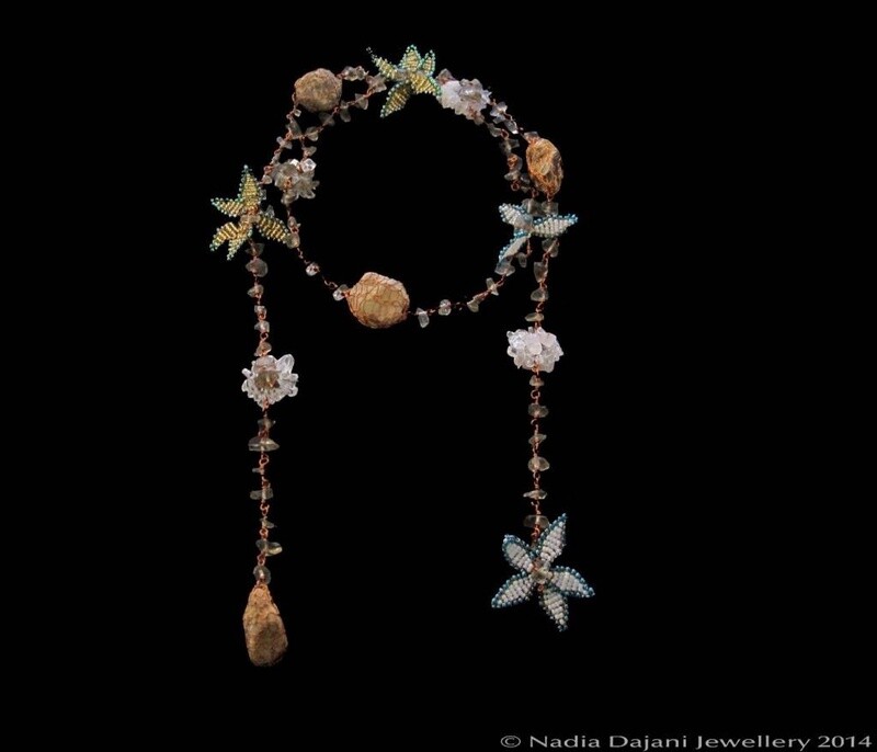 Narjis &amp; Pebble tie necklace