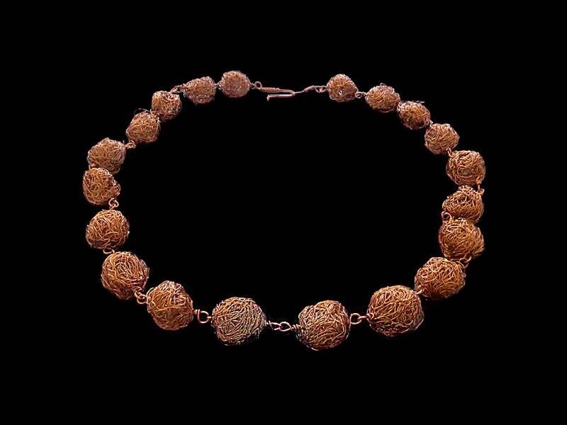 Large copper bead necklace