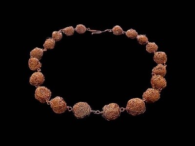 Large copper bead necklace