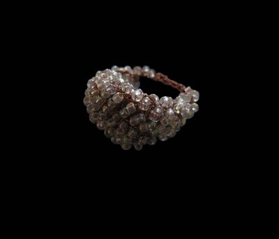 Copper knit bead ring