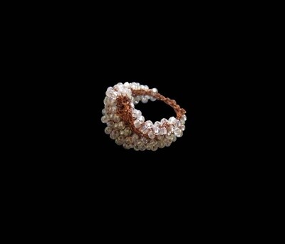 Copper knit bead ring