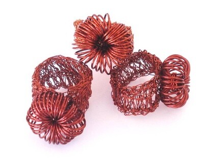 Copper wire band flower ring