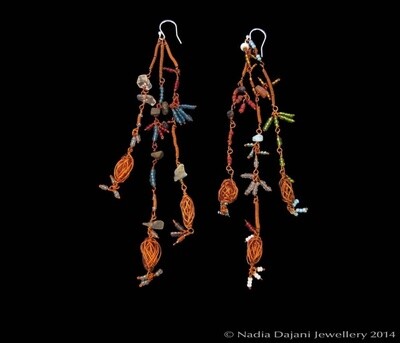 Copper wire shower earrings