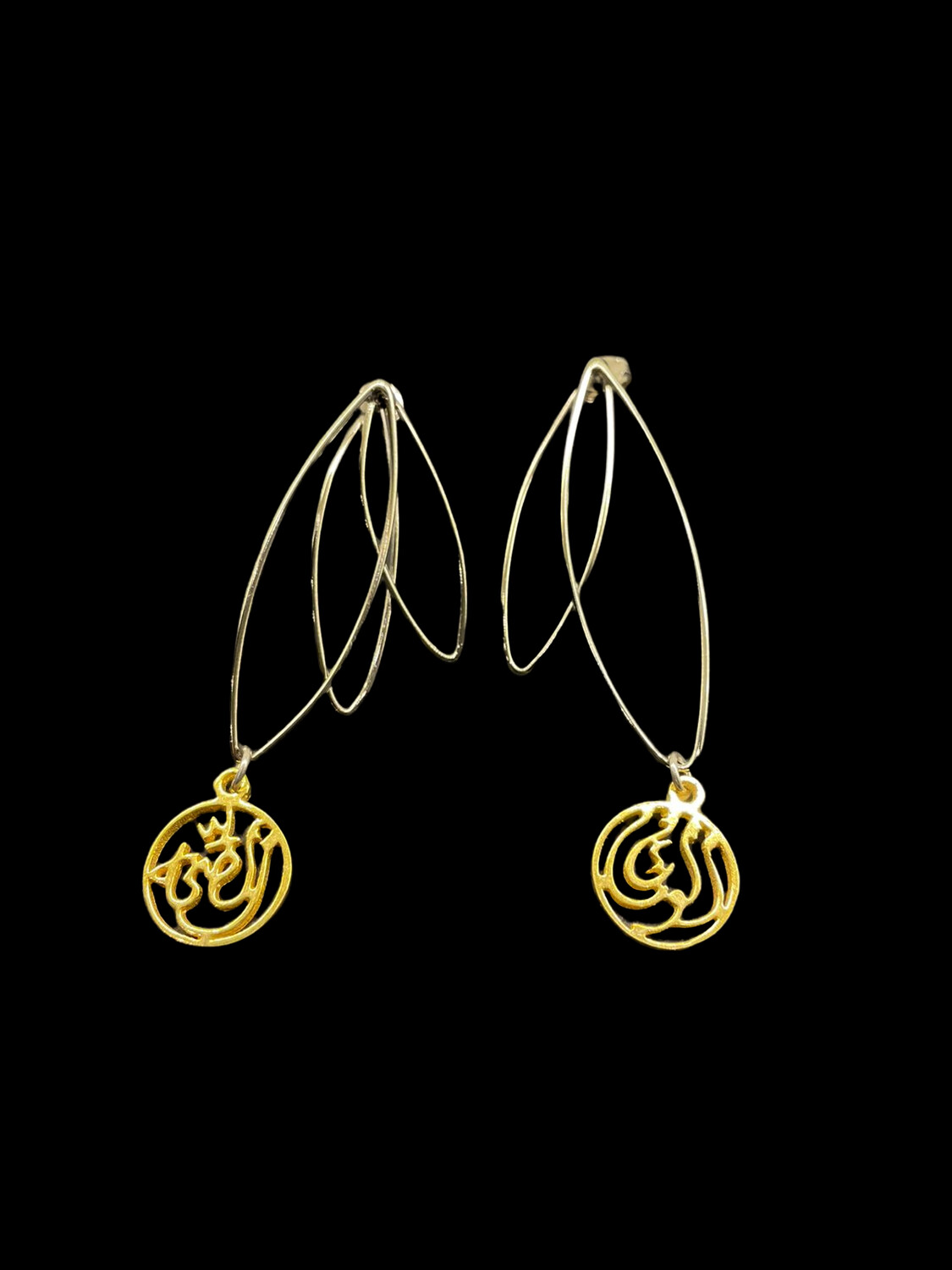 THREE &amp; TWO SILVER EARRINGS WITH WORD