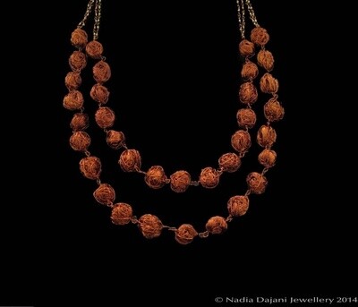 Double Row Large Copper Bead Necklace