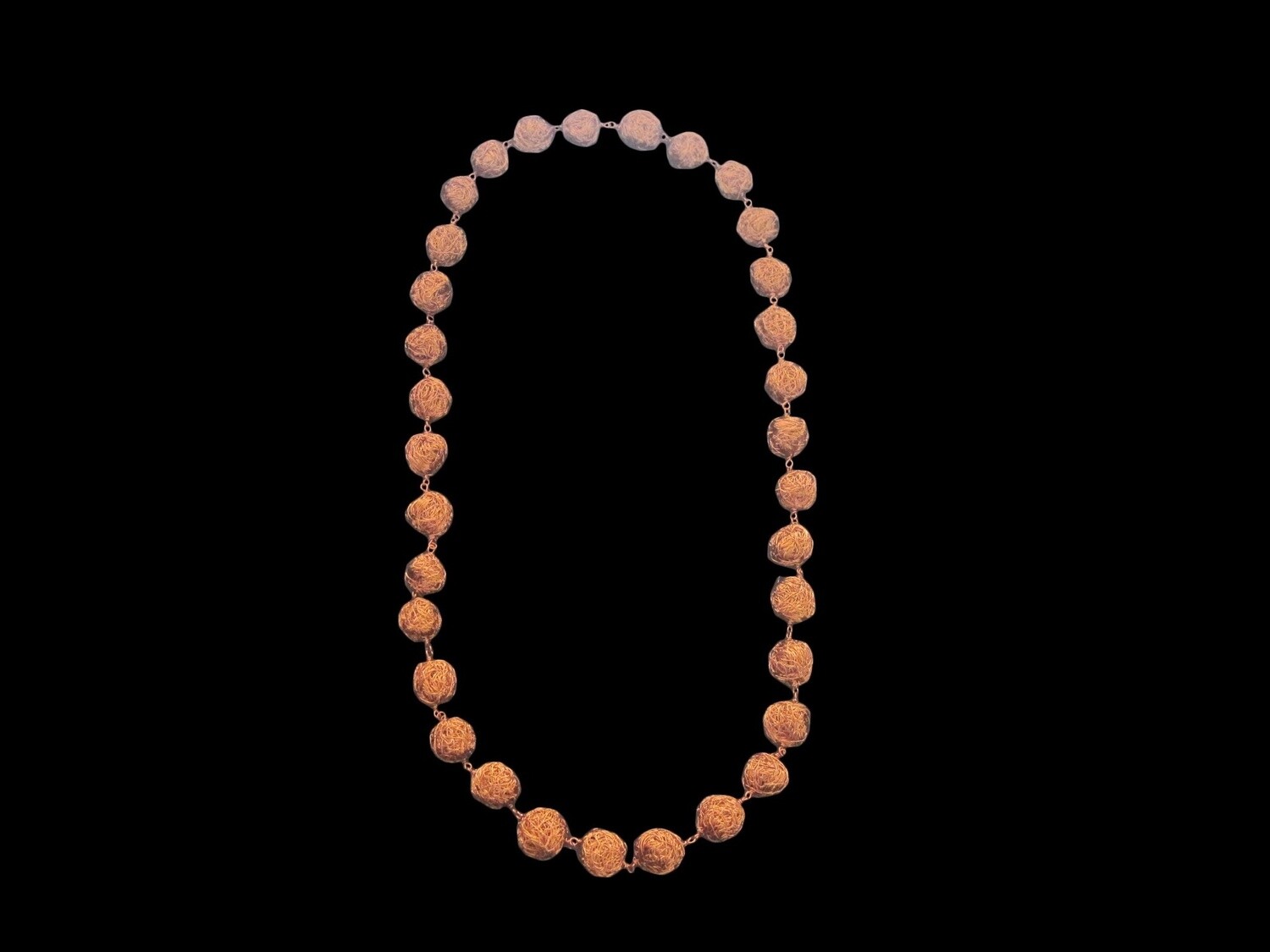 Copper Bead Large Necklace Long
