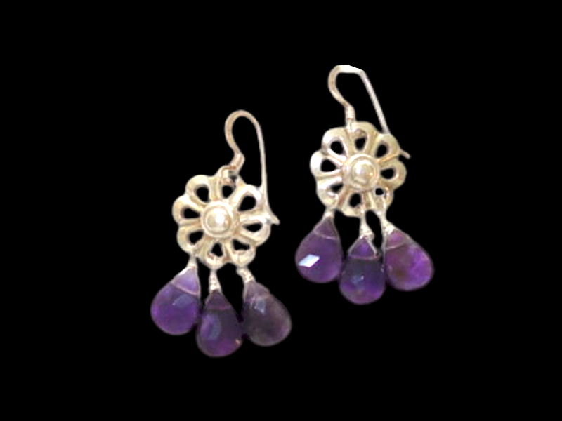 MSHATTA EARRINGS W CUT STONE DROPS