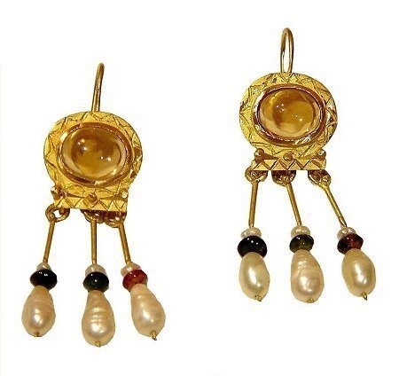 BYZANTINE REPLICA WITH CITRINE TOURMALINE &amp; PL