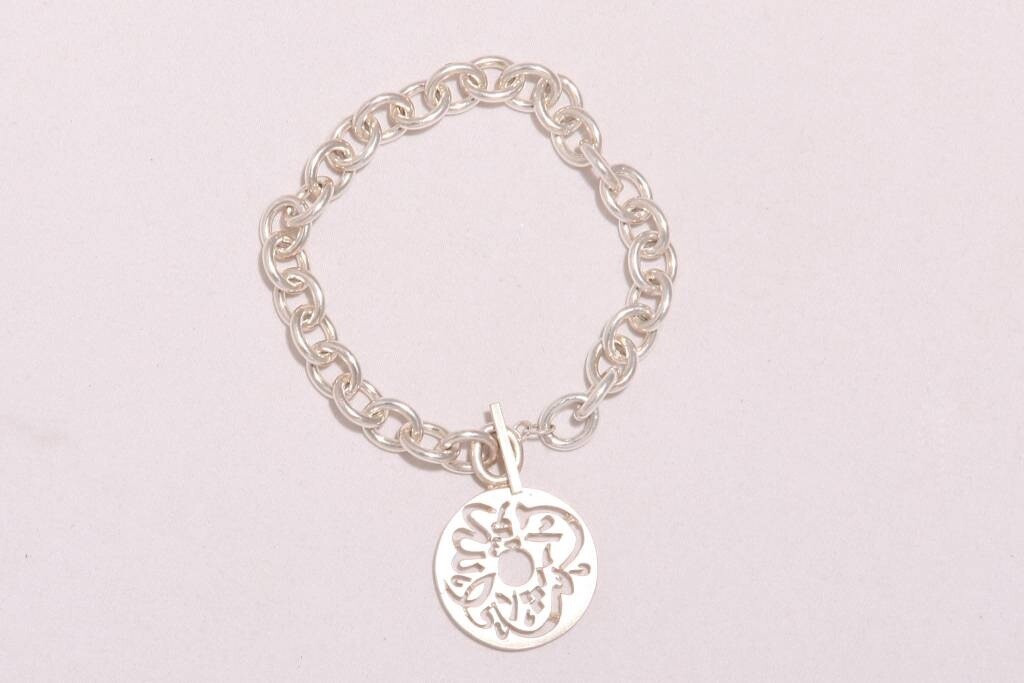 THICK CHAIN BRACELET WITH MASHAALLAH SILVER BRACELET