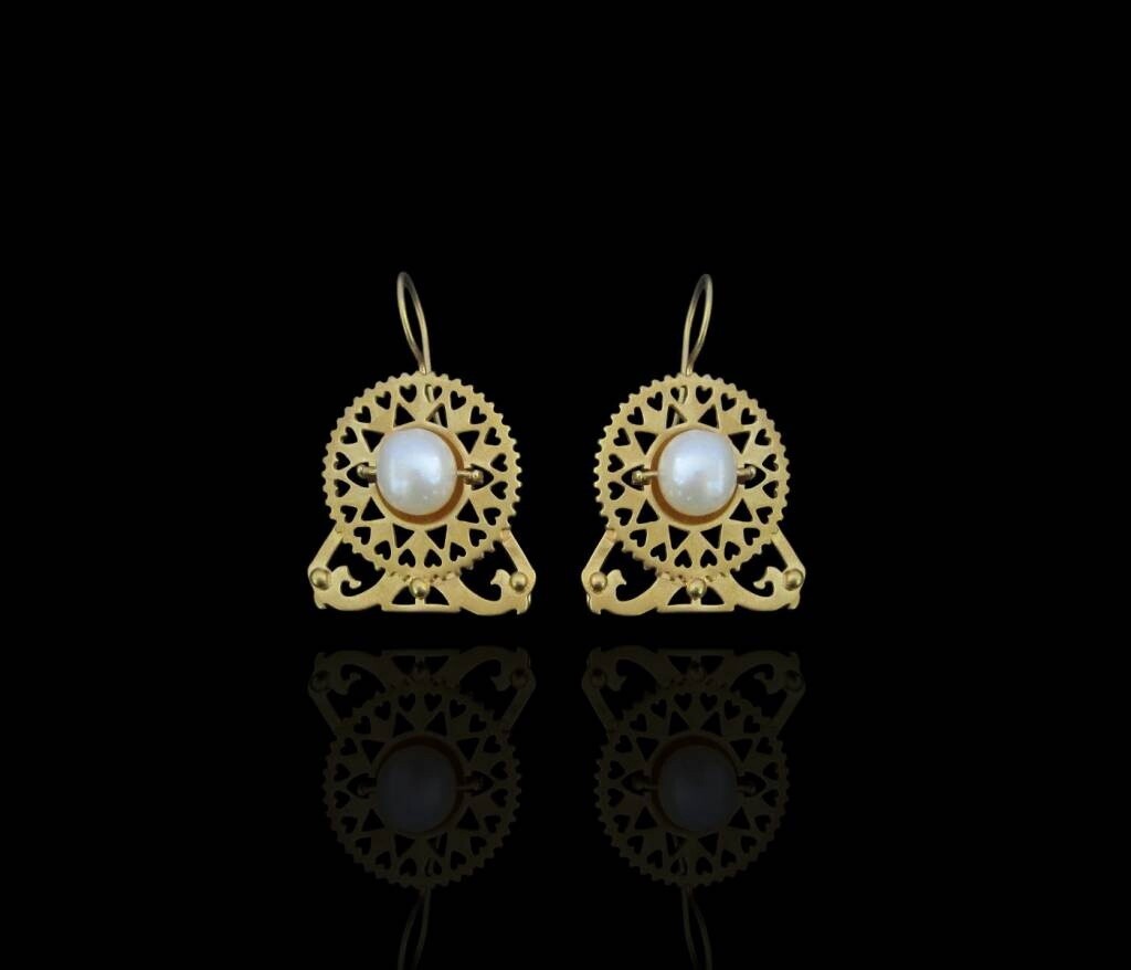 Pearl Byzantine Earrings