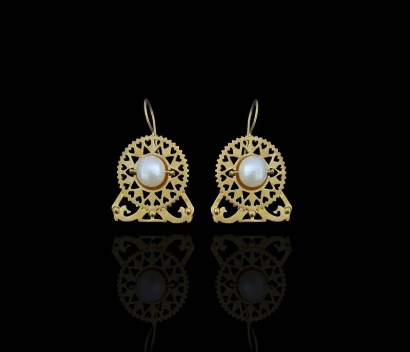 Pearl Byzantine Earrings