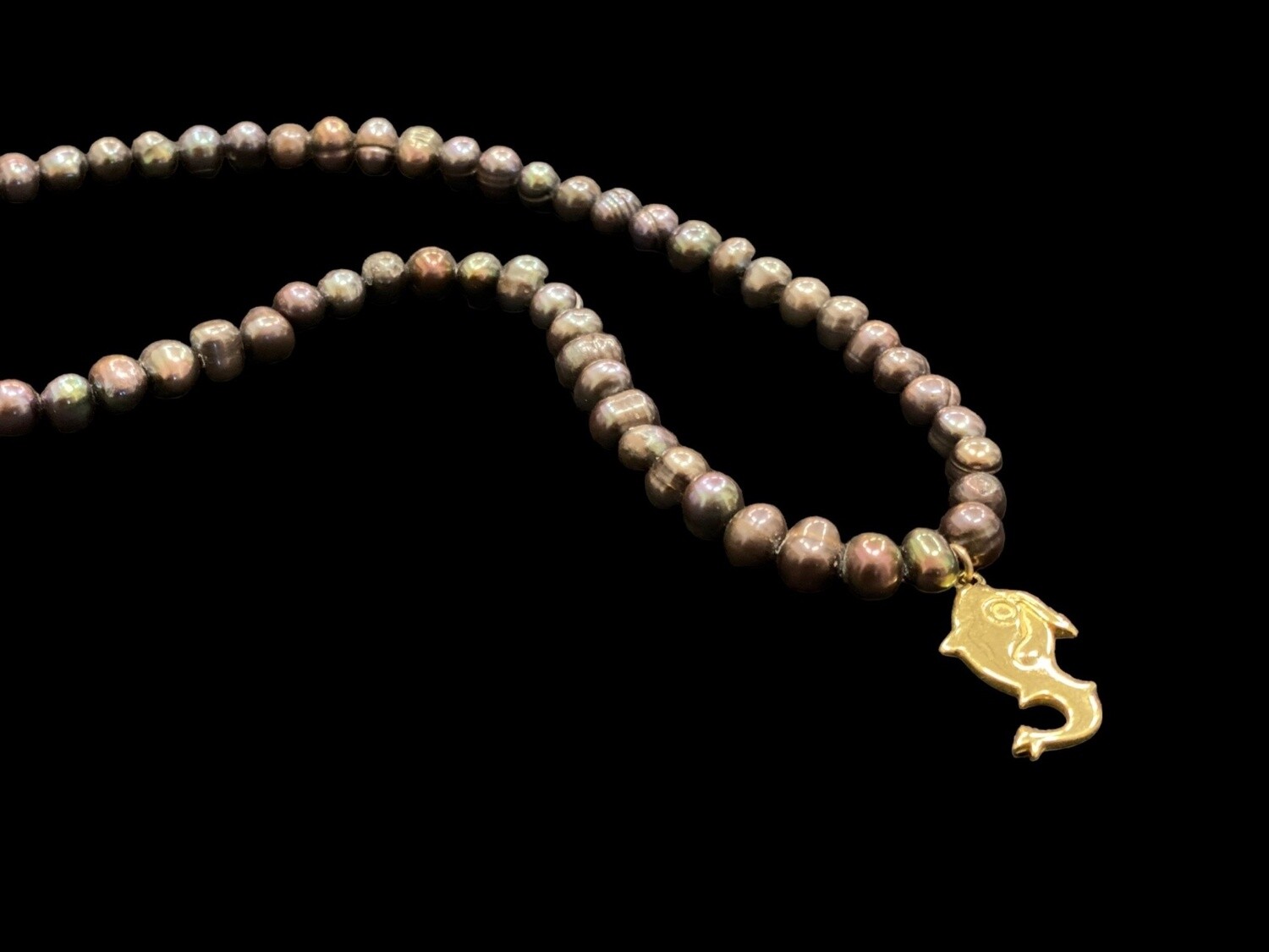 STONE NECKLACE WITH GP JERASH FISH