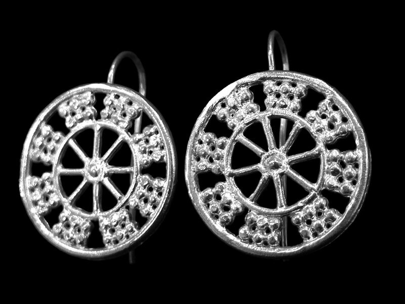 WHEEL OF FORTUNE EARRINGS SILVER
