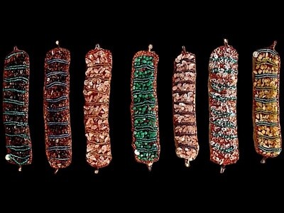 Stone crochet bracelet with strips