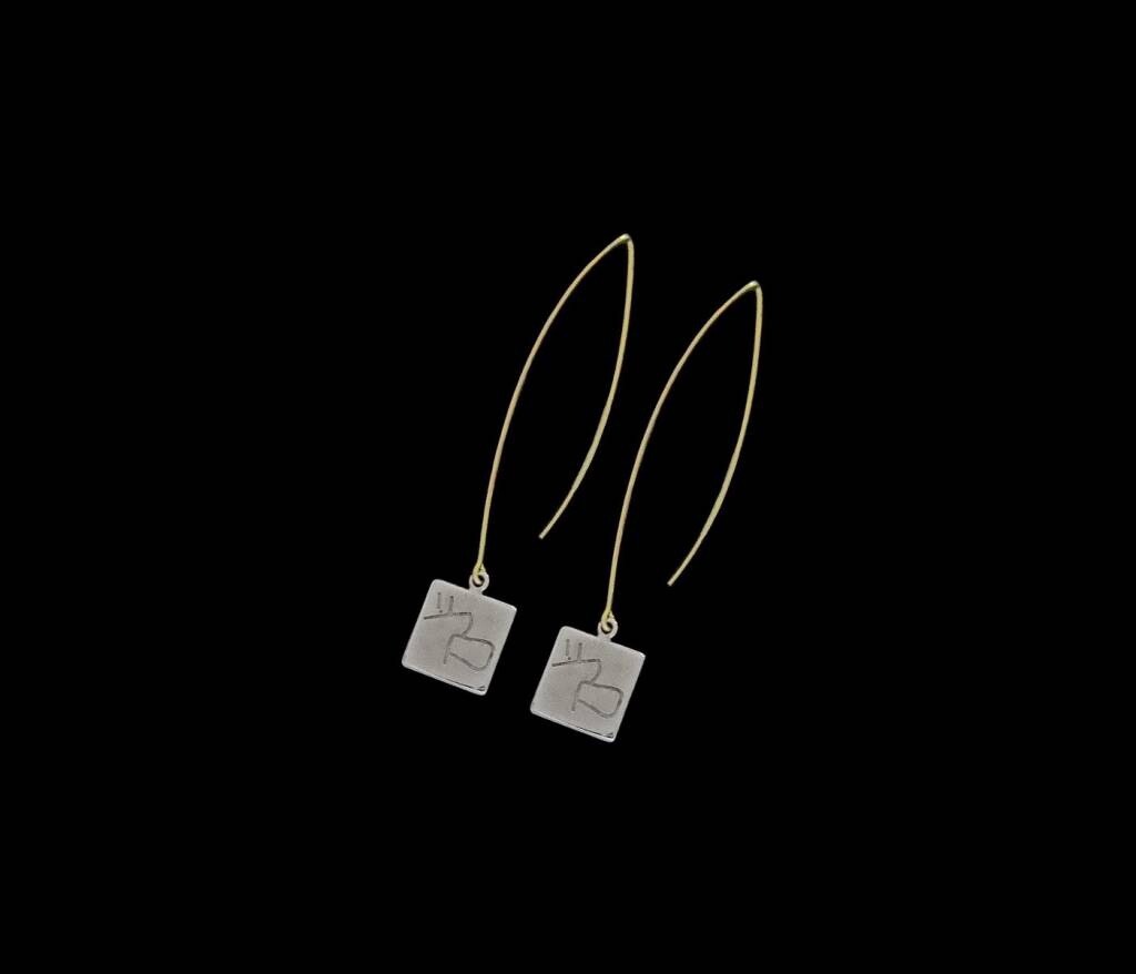 LONG OVAL GP HOOPS WITH NABATEAN PENDANT