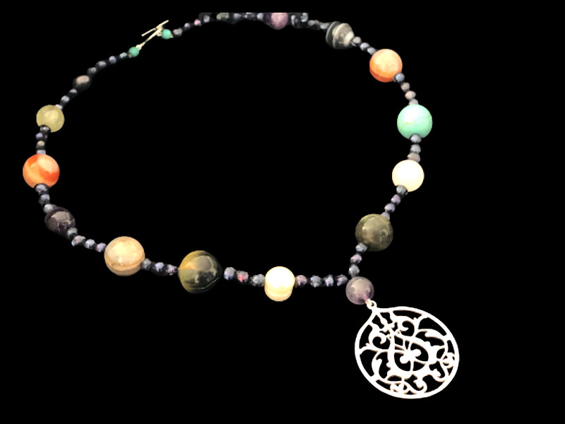 FLORAL ARABESQUE WITH MIXED GEMSTONES