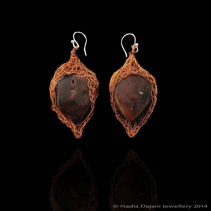 Agate Wrap Leaf Earrings