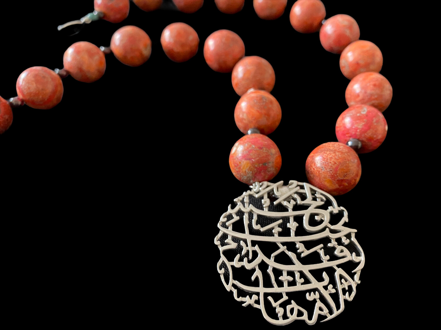 Garnet necklace with Motherhood pendant