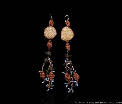 Pebble &amp; tassel earrings