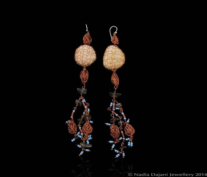 Pebble &amp; tassel earrings