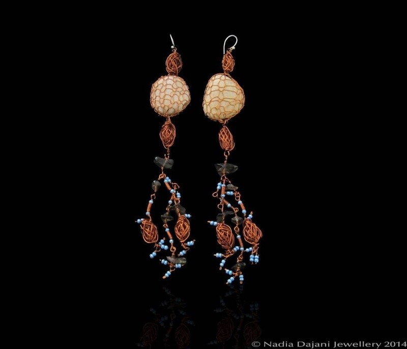 Pebble &amp; tassel earrings