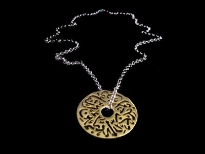 Silver Chain Necklace with Gold Plated Disc