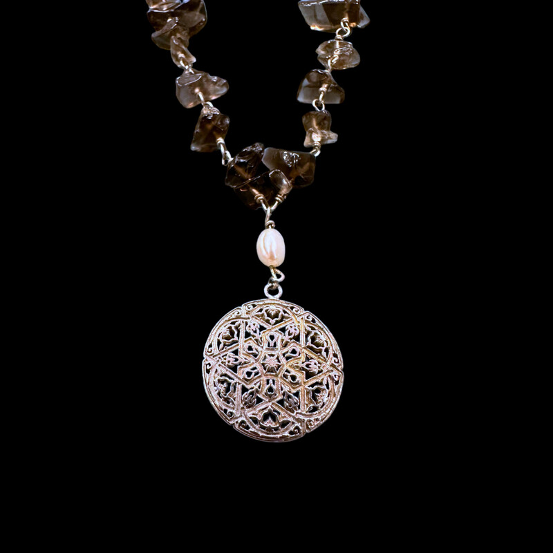 Gemstone Necklace with Andalucian Pendant
