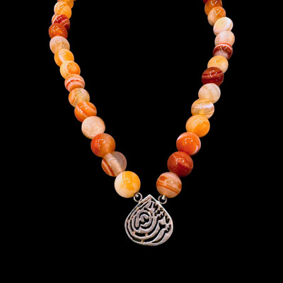 Stone Necklace with Almond Masha'Allah