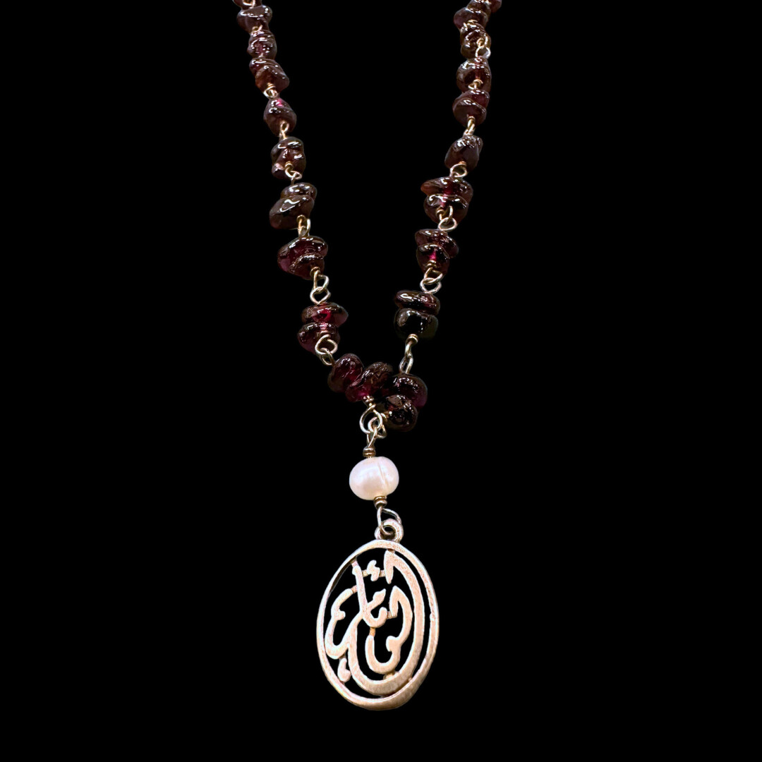 Gemstone Necklace with Salam Word