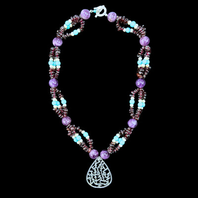 Nima Embroidered Stone Necklace