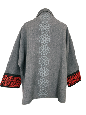 The Round Jacket With Silkscreen in Dark Grey