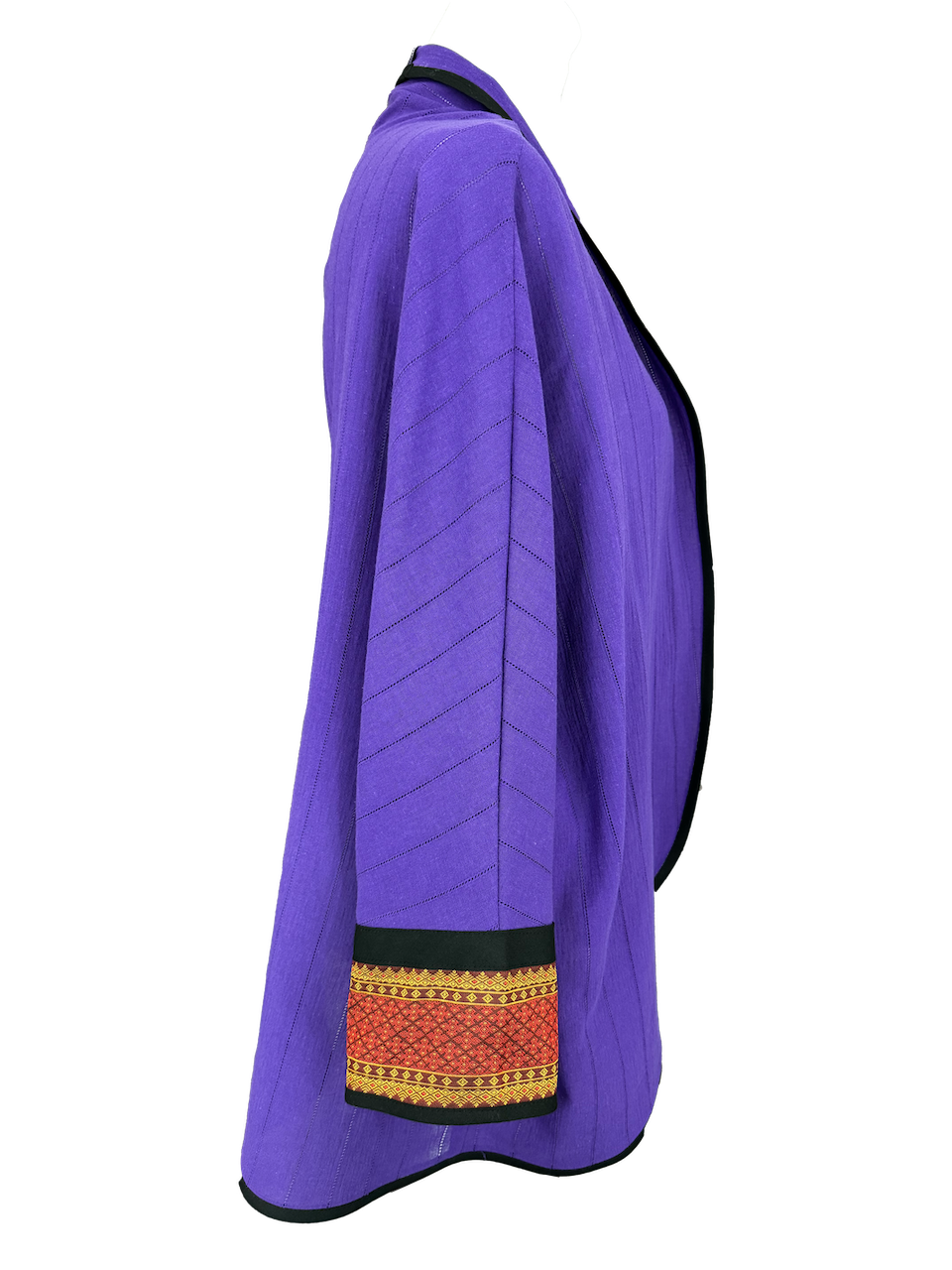 The Round Jacket in Purple With Silk Cuffs