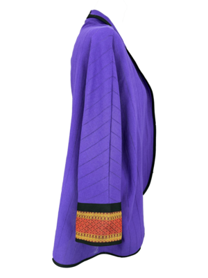 The Round Jacket in Purple With Silk Cuffs