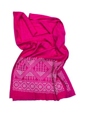 The Embroidered Scarf in Pink