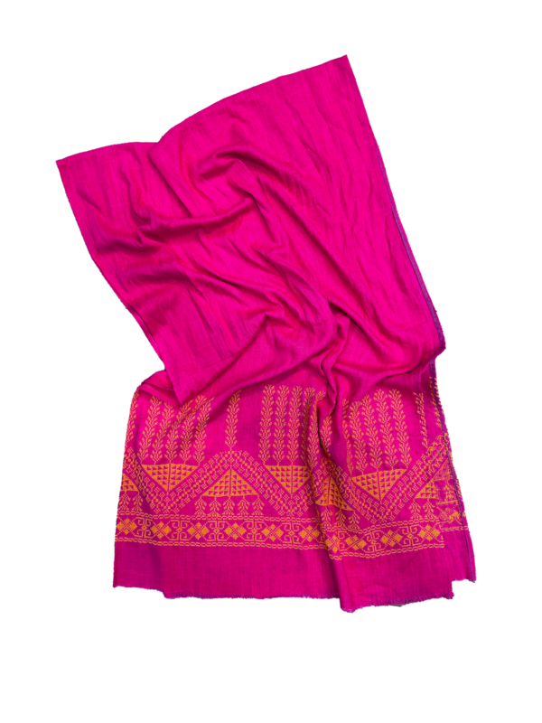 The Embroidered Scarf in Pink