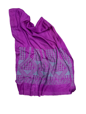 The Embroidered Scarf in Magenta