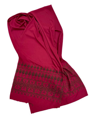 The Embroidered Scarf in Red