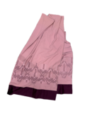 The Wide Embroidered Scarf with Thai Silk Trim in Pink