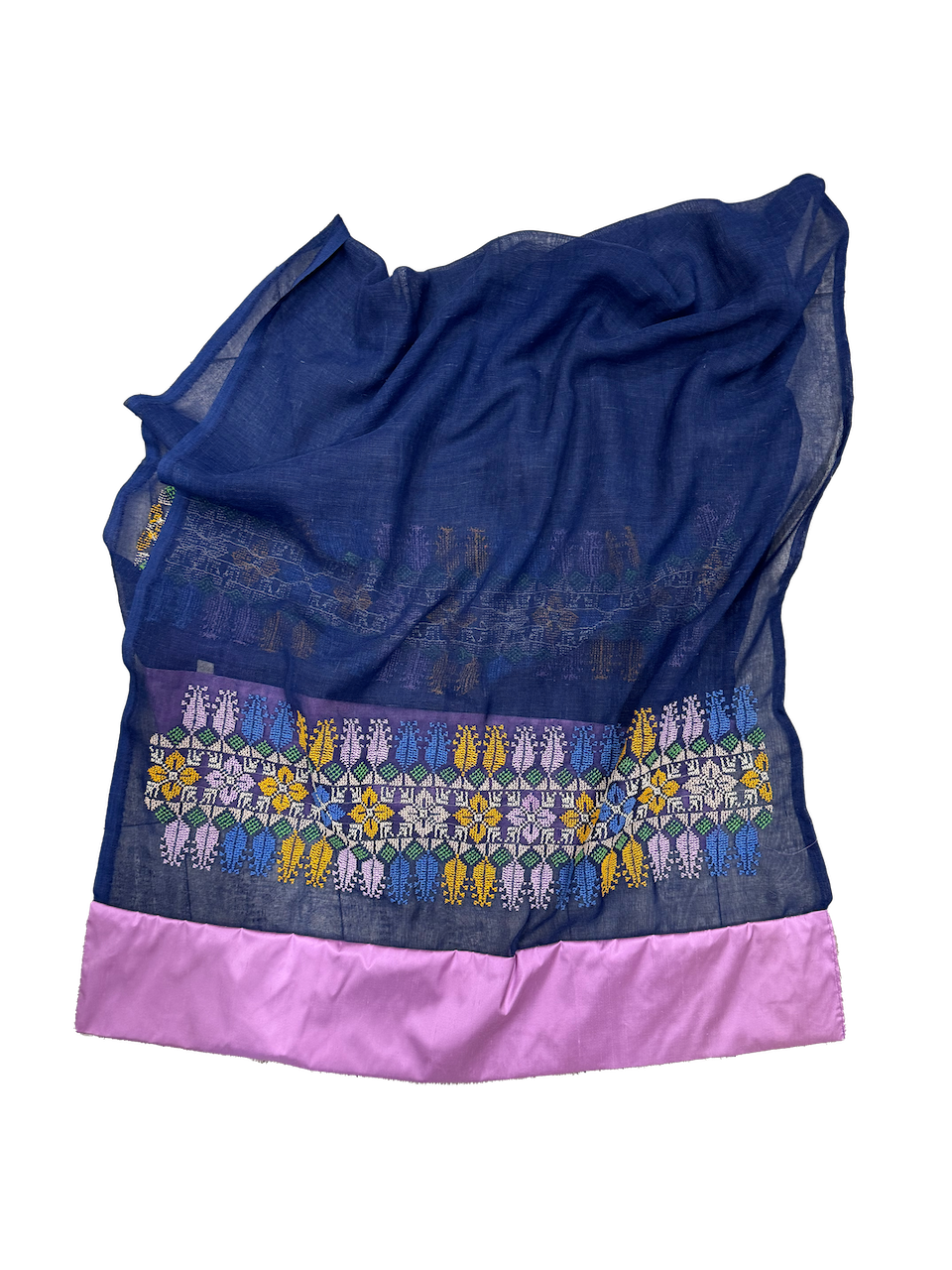 The Embroidered Najaf Scarf in Blue