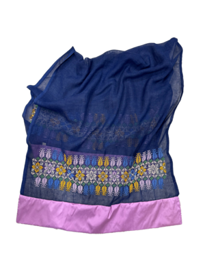 The Embroidered Najaf Scarf in Blue