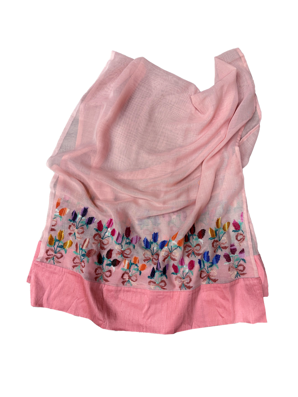 The Embroidered Najaf Scarf in Pink