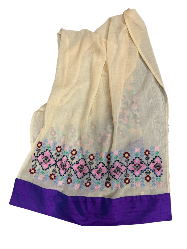 The Embroidered Najaf Scarf in Yellow