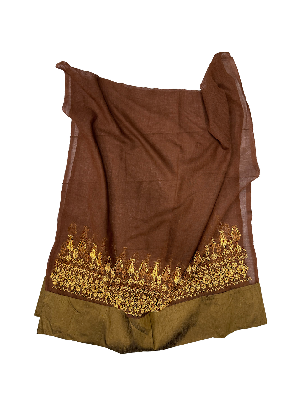 The Embroidered Najaf Scarf in Light Brown